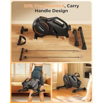 YOSUDA Under Desk Bike Pedal Exerciser, Mini Bike with Bluetooth Portable Foot Cycle Arm & Leg Peddler Machine with 2 Resistance Bands & Non-Slip Mat