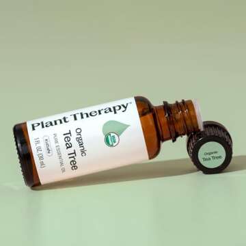 Plant Therapy Organic Tea Tree Oil (Melaleuca) 100% Pure, USDA Certified Organic, Undiluted, Natural Aromatherapy, Therapeutic Grade 30 mL (1 oz)