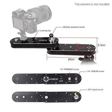 Andoer® Camera Slider Rail Track Dolly with Panning and Linear Motion Extends Up to 4× Distance for GoPro Action Cameras/Smartphone/DSLR/ILDC Cameras' Video Recording