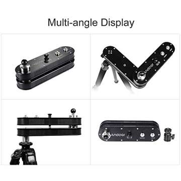Andoer® Camera Slider Rail Track Dolly with Panning and Linear Motion Extends Up to 4× Distance for GoPro Action Cameras/Smartphone/DSLR/ILDC Cameras' Video Recording