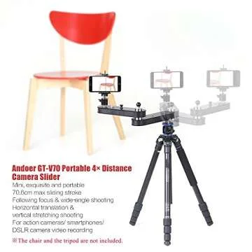 Andoer® Camera Slider Rail Track Dolly with Panning and Linear Motion Extends Up to 4× Distance for GoPro Action Cameras/Smartphone/DSLR/ILDC Cameras' Video Recording