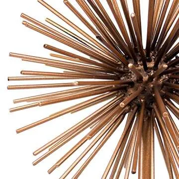 Rose Gold Copper Starburst Sculpture - Elegant Tabletop Decor
