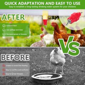 KISEER Automatic Waterer for Poultry 30 Pack Screw Style