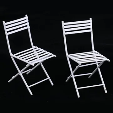 Miniature Metal Table & Chairs for Dollhouse Decor