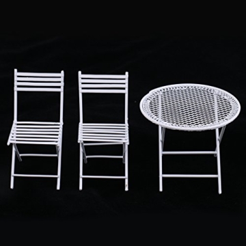 Miniature Metal Table & Chairs for Dollhouse Decor