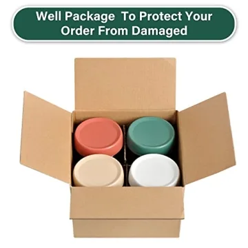 EONJOE 4-Pack 10oz Small Glass Jars with Lids Overnight Oats Meal Prep Salad Food Cereal Snacks Containers Pudding Yogurt Storage Airtight