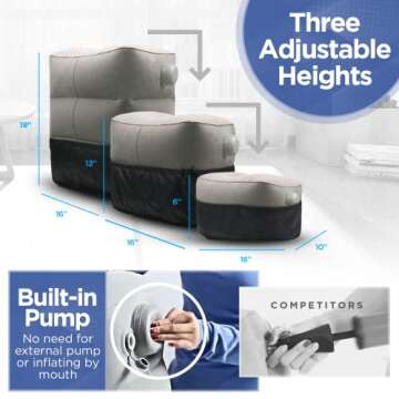 Aestoria Inflatable Airplane Foot Rest for Ultimate Comfort