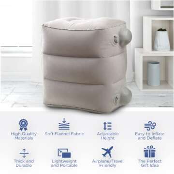 Aestoria Inflatable Airplane Foot Rest for Ultimate Comfort