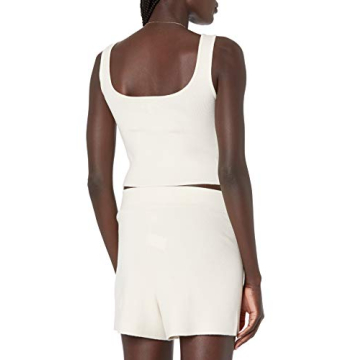 The Drop Women's Cropped Supersoft Tank Top in White