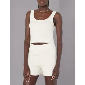 The Drop Women's Cropped Supersoft Tank Top in White