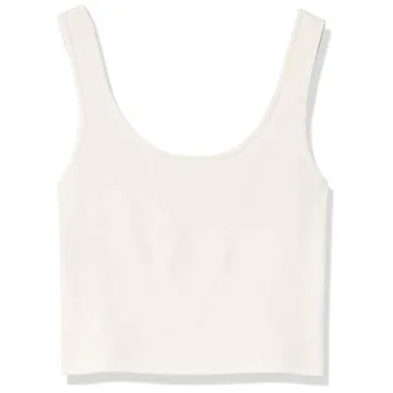 The Drop Women's Cropped Supersoft Tank Top in White