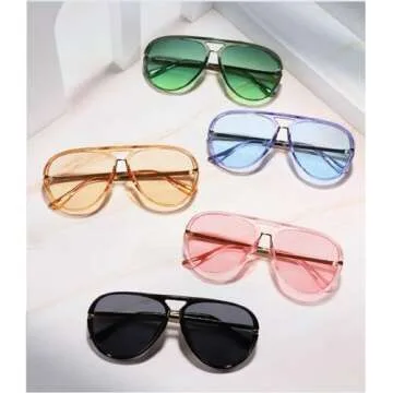 Trendy MINCL Oversized Pilot Sunglasses for All