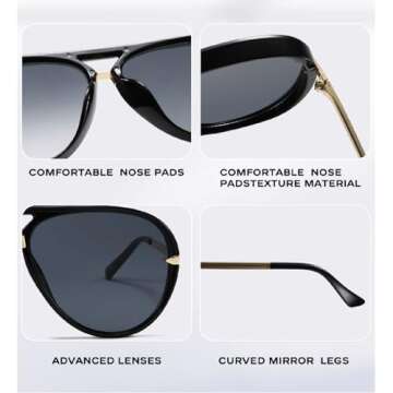 Trendy MINCL Oversized Pilot Sunglasses for All