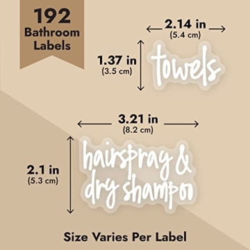 Talented Kitchen 192 Bathroom Labels for Easy Organization