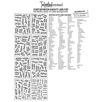 Talented Kitchen 192 Bathroom Labels for Easy Organization
