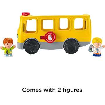 Fisher-Price Little People Musical Toddler Toy Sit with Me School Bus with Lights Sounds & 2 Figures for Pretend Play Kids Ages 1+ Years​