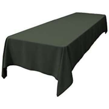 LA Linen Premium Polyester Poplin Tablecloth 60x120 - Stain & Wrinkle Resistant for Elegant Dining
