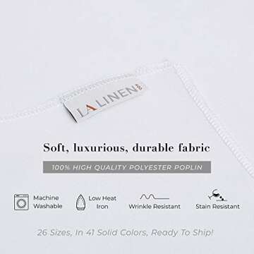 LA Linen Polyester Poplin Rectangular Tablecloth 60x120