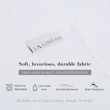 LA Linen Polyester Poplin Rectangular Tablecloth 60x120