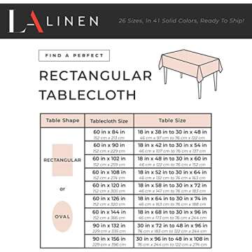 LA Linen Polyester Poplin Rectangular Tablecloth 60x120