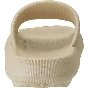 Joomra Womens Shower Slippers Slides Cushion for Mens Foam Female Pillow House Antislip Slipers Pool Beach Spa Garden Sandals for Ladies Male Sandles Khaki 42-43