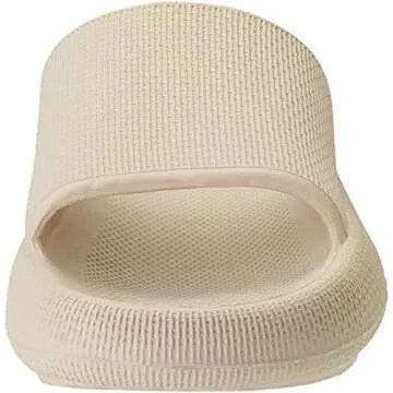 Joomra Womens Shower Slippers Slides Cushion for Mens Foam Female Pillow House Antislip Slipers Pool Beach Spa Garden Sandals for Ladies Male Sandles Khaki 42-43