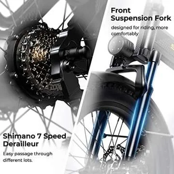 SOHAMO H3 Electric Bike for Adults, 1100W Brushless Motor Foldable Ebike 28mph, 48V 15/20AH Battery, 40/60Miles Range Folding E-Bike w/Dual Suspension Electric Bicycle for Road Sand Snow Mountain