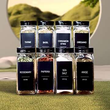 v2croft 140 Minimalist Spice Jar Labels for Organization