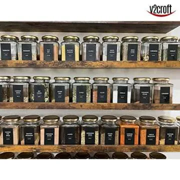 v2croft 140 Minimalist Spice Jar Labels for Organization