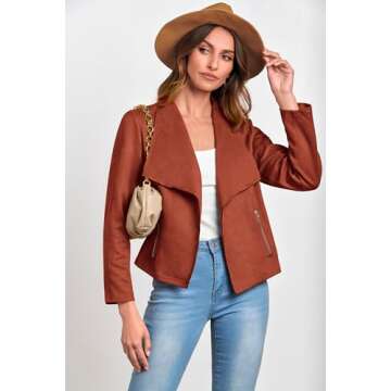 PRETTYGARDEN Faux Suede Jacket for Women Stylish & Cozy