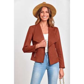 PRETTYGARDEN Faux Suede Jacket for Women Stylish & Cozy