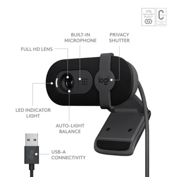 Logitech Brio 101 Full HD 1080p Webcam for Streaming and Meetings