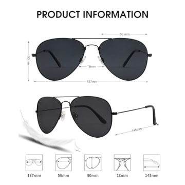 JOOX Aviator Sunglasses - Polarized UV400 Protection Lens