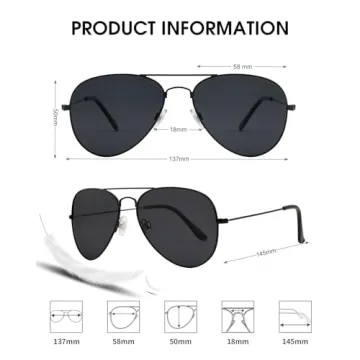 JOOX Aviator Sunglasses - Polarized UV400 Protection Lens