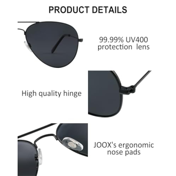 JOOX Aviator Sunglasses - Polarized UV400 Protection Lens