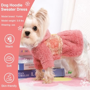 Winter Dog Dresses for Small Dogs - Fleece Hooded Sweater