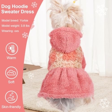 Winter Dog Dresses for Small Dogs - Fleece Hooded Sweater