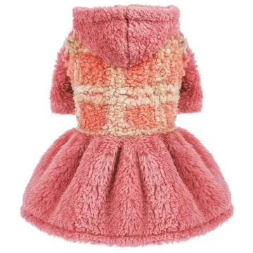 Winter Dog Dresses for Small Dogs - Fleece Hooded Sweater
