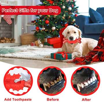 VIWIK Dog Chew Toy for Aggressive Chewers, Nylon Dog Bone Toy for Large Medium Small Dogs, Interactive Dog Toys for Puppies Teething, Outdoor Dog Toys with Beef Smell