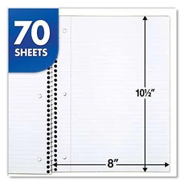 Mead Spiral Notebooks, 6 Pack with 70 College Ruled Sheets perfect for School