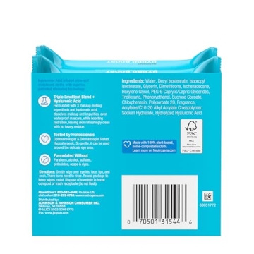 Neutrogena Hydro Boost Face Wipes Hydrating Makeup Remover
