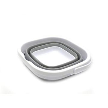 SAMMART 2.6L Foldable Bucket Space-Saving Grey Tub