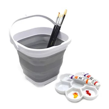 SAMMART 2.6L Foldable Bucket Space-Saving Grey Tub