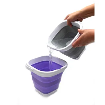 SAMMART 2.6L Foldable Bucket Space-Saving Grey Tub