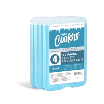 Cool Coolers XL Slim Ice Packs for Lunch Boxes and Coolers