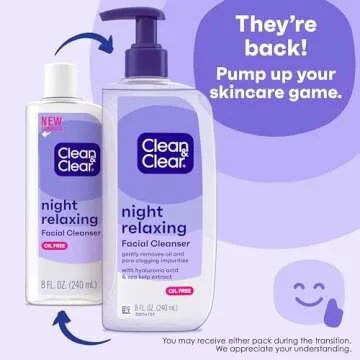 Clean & Clear 2-Pack Day & Night Daily Face Cleansers, Morning Burst Hydrating Facial Cleanser & Night Relaxing Deep Cleansing Face Wash, Oil-Free & Won't Clog Pores, 2 x 8 fl. oz