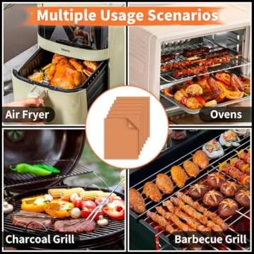 WIBIMEN Copper Grill Mats - Durable Non-Stick Set for BBQ