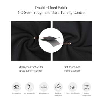 Popilush Concert Outfits for Women Deep V Neck Shapewear Tummy Control Black Thong Body Suits for Women X-Large