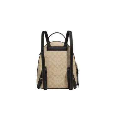 Coach Women's Jordyn Backpack (Blocked Signature Canvas - Light Khaki - Brown Multi)