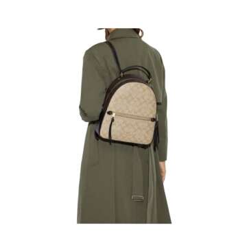 Coach Women's Jordyn Backpack (Blocked Signature Canvas - Light Khaki - Brown Multi)